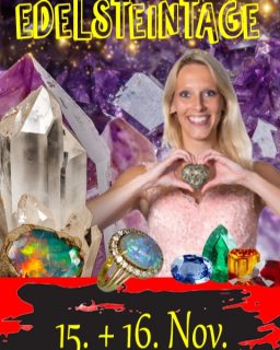 Wo? 
📍In Köln´s "guter Stube" - dem Gürzenich Köln✨

Wir freuen uns auf euren Besuch😍

Bitte am Sonntag die geänderten Öffnungszeiten beachten. Aufgrund des Volkstrauertag dürfen wir am 16.11.205 nur von 13-18 Uhr öffnen.
Samstag wie gewohnt von 11-18 Uhr😊
👩‍❤️‍👩 KInder bis 14 Jahre haben in Begleitung eines Erwachsenen FREIEN EINTRITT🌟

#EdelsteintageKöln #GürzenichKöln #Familienevent #Edelsteine #Mineralien #Fossilien #Schmuck #Geodenknacken #Edelsteinenergie #Mineralienmesse #Kristalle  #VeranstaltungenKöln